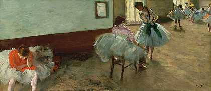1879年的舞蹈课`The Dance Lesson, 1879 by Edgar Degas