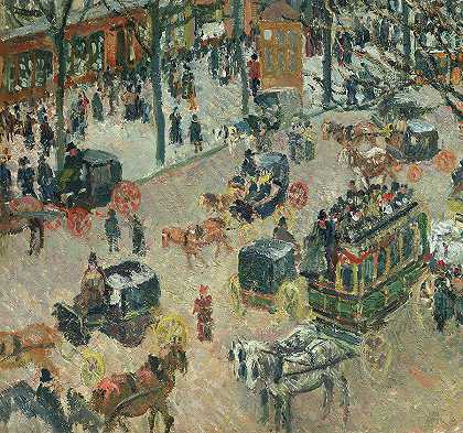 意大利大道，巴黎，1897年`Boulevard des Italiens, Paris, 1897 by Camille Pissarro
