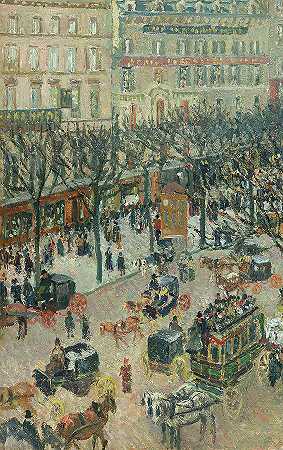 意大利大道`Boulevard des Italiens by Camille Pissarro