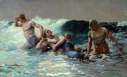 1886年的《逆流》`Undertow, 1886 by Winslow Homer