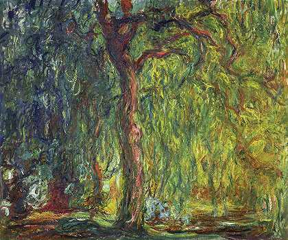 垂柳，1919年`Weeping Willow, 1919 by Claude Monet