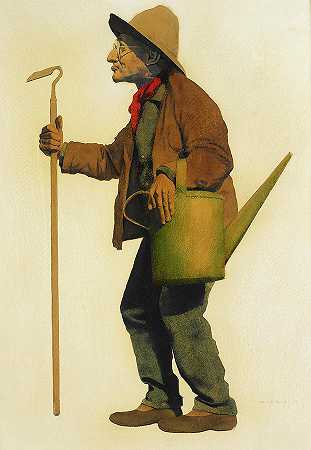 《园丁》，1906年`The Gardener, 1906 by Maxfield Parrish