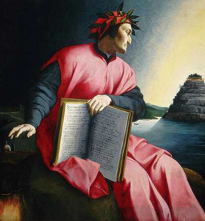 但丁寓言肖像，16世纪`Allegorical Portrait of Dante, 16th Century by Agnolo Bronzino