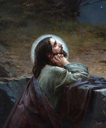 橄榄山上的基督`Christ on Mount Olive by Emanuel Krescenc Liska