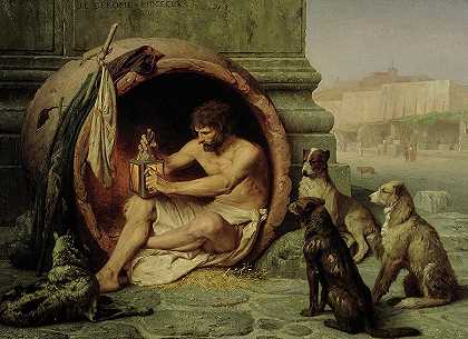 提奥奇尼斯，希腊哲学家，1860年`Diogenes, Greek Philosopher, 1860 by Jean-Leon Gerome
