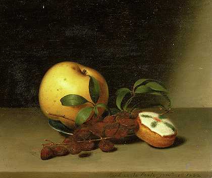 《蛋糕静物》，1822年`Still Life with Cake, 1822 by Raphaelle Peale