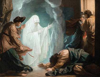 索尔和恩多女巫，1777年`Saul and Witch of Endor, 1777 by Benjamin West