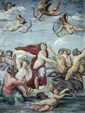 加拉蒂亚的胜利，1514年`The Triumph of Galatea, 1514 by Raphael