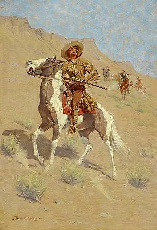 《童子军》，1902年`The Scout, 1902 by Frederic Remington