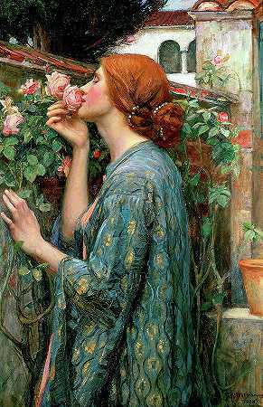 我亲爱的玫瑰，1908年`My Sweet Rose, 1908 by John William Waterhouse