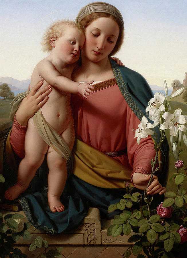 麦当娜与孩子，1855年`Madonna and Child, 1855 by Franz Ittenbach