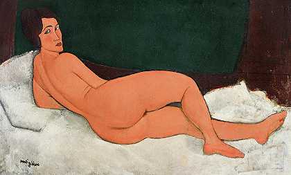 没有沙发，1917年`Nu couche, 1917 by Amedeo Modigliani