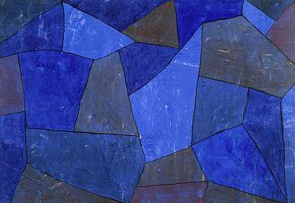 夜晚的岩石`Rocks at Night by Paul Klee