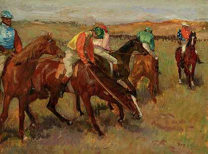 比赛前，1882年`Before the Race, 1882 by Edgar Degas