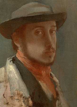 自画像，1858年`Self-Portrait, 1858 by Edgar Degas