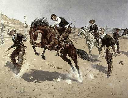 放开他，比尔，1893年`Turn Him Loose, Bill, 1893 by Frederic Remington