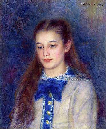 特蕾丝·伯拉德，1879年`Therese Berard, 1879 by Pierre-Auguste Renoir
