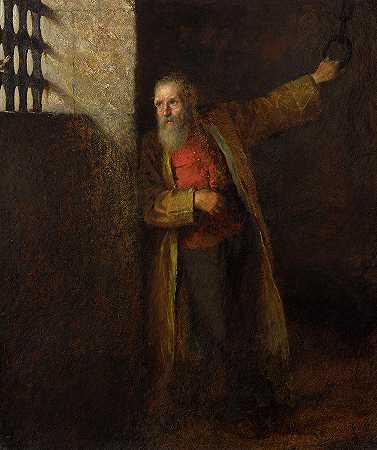 1874年，国家的囚犯`A Prisoner of the State, 1874 by Eastman Johnson