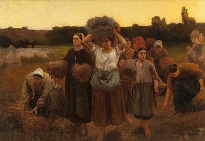 一天结束时的布莱顿女性`Breton Women at Close of Day by Frank C. Penfold