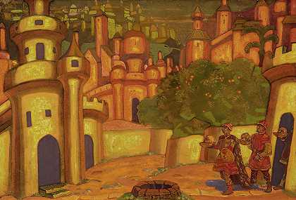 供品，1910年`The Offerings, 1910 by Nikolai Konstantinovich Roerich