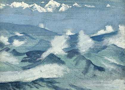 Kanchenjunga，来自喜马拉雅系列，1924年`Kanchenjunga, from the Himalayan series, 1924 by Nikolai Konstantinovich Roerich
