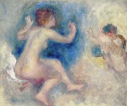 瓦格纳的《坦豪泽》第三幕，1879年`Study for, Scene from Wagner\’s Tannhauser, Third Act, 1879 by Pierre-Auguste Renoir