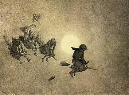 女巫之旅，1870年`Witches\’ Ride, 1870 by William Holbrook Beard