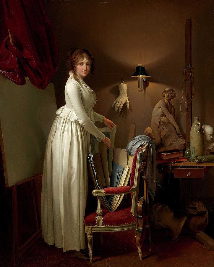 1799年，这位艺术家的妻子在他的工作室里`The Artist\’s Wife in His Studio, 1799 by Louis Leopold Boilly
