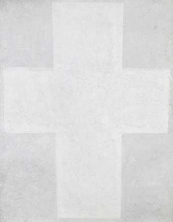 白人至上主义十字架`White Suprematist Cross by Kazimir Malevich