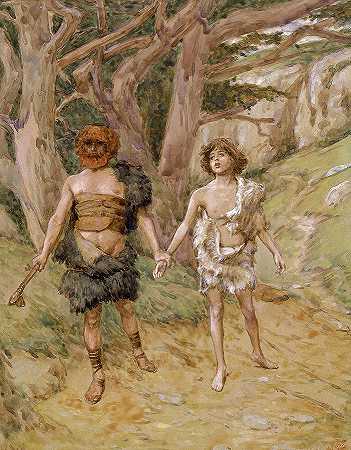 1902年，该隐导致亚伯死亡`Cain Leadeth Abel to Death, 1902 by James Tissot