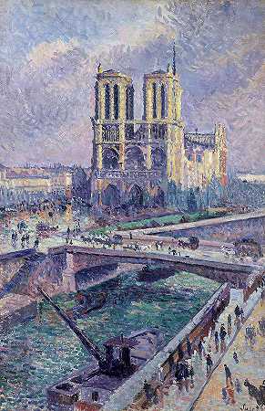 圣母院，1899年`Notre Dame, 1899 by Maximilien Luce
