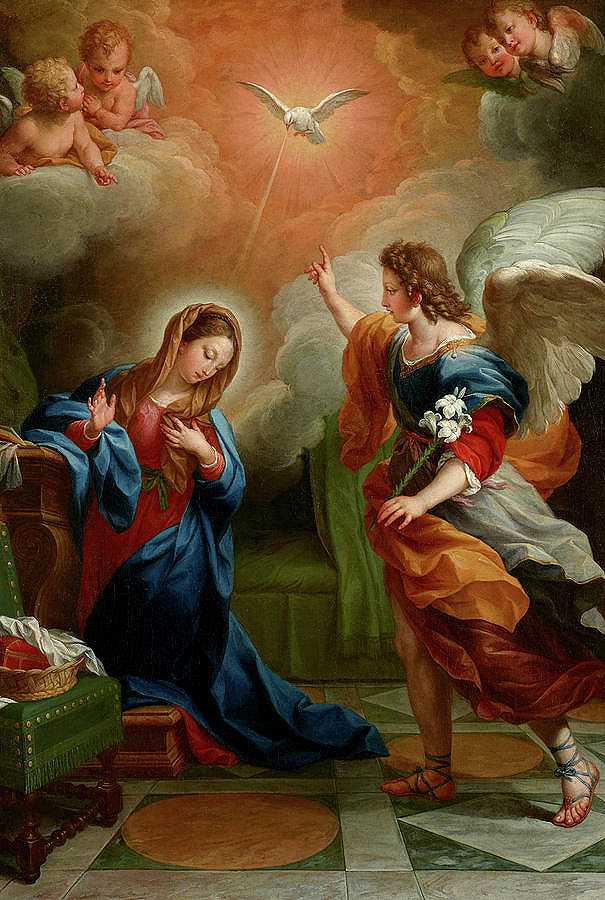 《通告》，1742年`The Annunciation, 1742 by Agostino Masucci