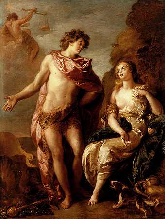 巴克斯与阿里阿德涅，1699年`Bacchus and Ariadne, 1699 by Charles de La Fosse