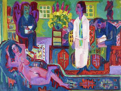现代波希米亚，1924年`Modern Bohemia, 1924 by Ernst Ludwig Kirchner
