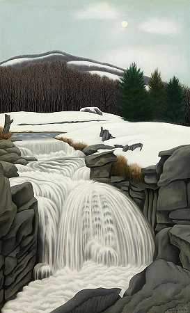 山间小溪`Brook in the Mountains by George Ault