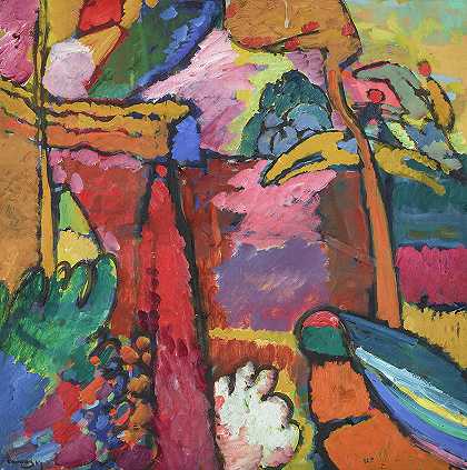 即兴创作研究，1910年`Study for Improvisation, 1910 by Wassily Kandinsky