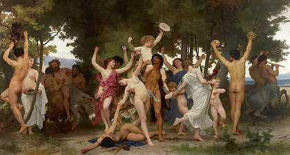 巴克斯的青年，1884年`The Youth of Bacchus, 1884 by William-Adolphe Bouguereau