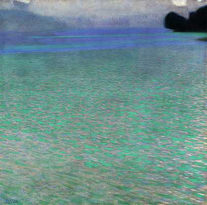 在阿特西湖`On Lake Attersee by Gustav Klimt