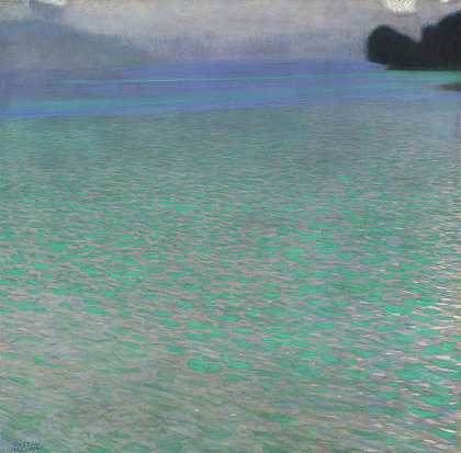 阿特西湖，1900年`Lake Attersee, 1900 by Gustav Klimt