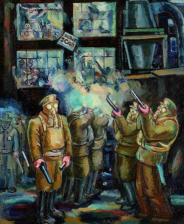 罢工破坏者，公司暴力，1937年`Strike Breakers, Company Violence, 1937 by Morris Topchevsky