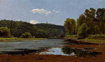 风景，1890年`Landscape, 1890 by Alexis Jean Fournier
