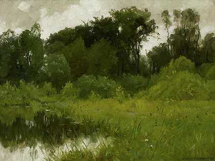 雨后，在明尼哈河，1897年`After Rain, on Minnehaha Creek, 1897 by Alexis Jean Fournier
