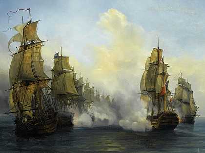 瓦格拉姆之战，海战`Fight of the Wagram, Naval Battle by Auguste Mayer