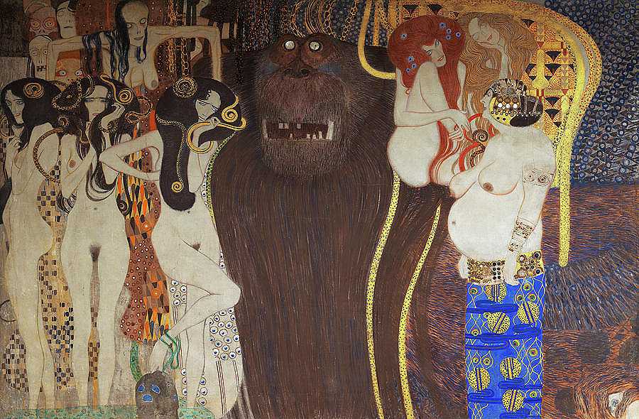 贝多芬雕带，1902年`The Beethoven Frieze, 1902 by Gustav Klimt