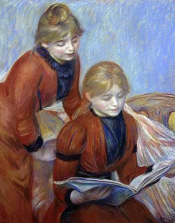 姐妹`Sisters by Pierre-Auguste Renoir