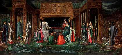 亚瑟在阿瓦隆的最后一觉`The Last Sleep of Arthur in Avalon by Edward Burne-Jones