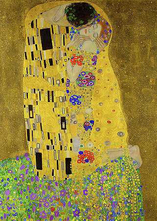 《吻》，写于1908年`Kiss, Painted in 1908 by Gustav Klimt