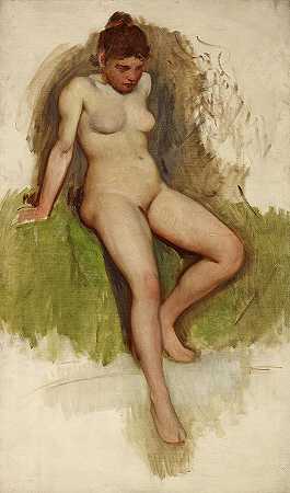 裸体，1895年`Nude, 1895 by Frank Duveneck