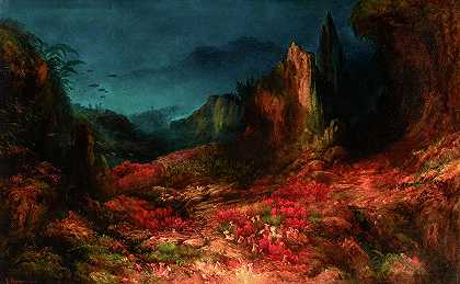 1862年的海上山谷`The Valley in the Sea, 1862 by Edward Moran