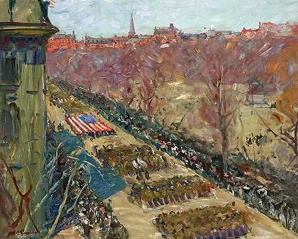 自由贷款游行，1918年`Liberty Loan Parade, 1918 by Arthur Clifton Goodwin